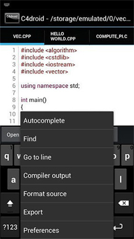 c4droid手机版(手机编程)中文版安装v3.1截图1