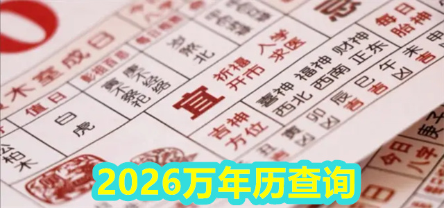 2026万年历查询