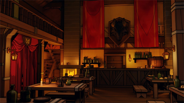 一名卫兵走进了一间酒馆